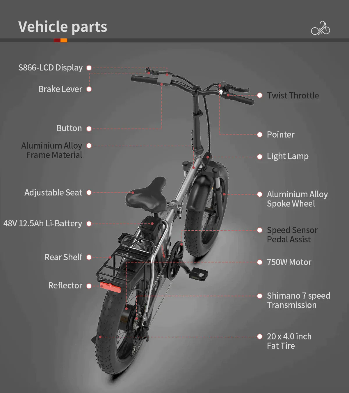 750W Folding Electric Bike A30